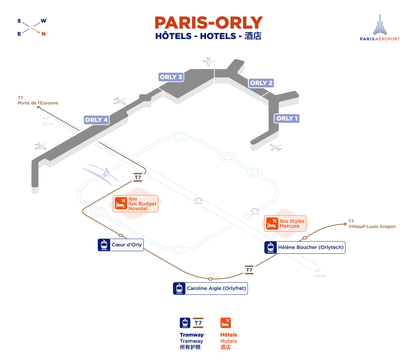 Paris-Orly hotels map